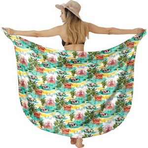 HAPPY BAY Women's Beachwear Summer Beach Bikini Wraps Sarong Coverups Wrap Skirt Swimsuit Swimwear Swim Cover Up for Women One Size Green,Tree - 1 of 4