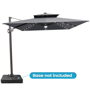 Crestlive Products 11FT Patio Double Top Cantilever Umbrella with Light Outdoor 360° Rotation 6 Heights Adjustable Offset Umbrella - 1 of 4