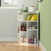 VECELO 3-Tier Corner Cabinet Cube Bookshelf, Wooden 8 Cubby Bookshelf for Small Space, Black/Brown/White/Gray - 4 of 4