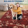 Washable Modern Leaves Print Rug, Non Slip Stain Resistant Botanical Low Pile Carpet for Living Room Bedroom Dining Home Office - 4 of 4