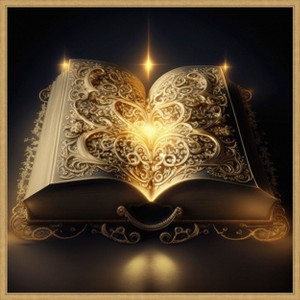 Amanti Art Divine Book of Love by Jake Fouracre Canvas Wall Art Print Framed 30-in. W x 30-in. H. - 1 of 4