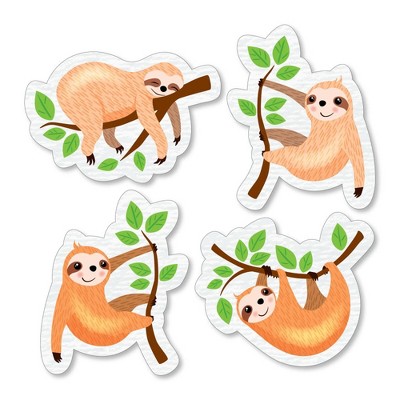 Big Dot of Happiness Let's Hang - Sloth - DIY Shaped Baby Shower or Birthday Party Cut-Outs - 24 Count
