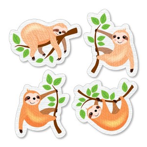 Big Dot of Happiness Let's Hang - Sloth - DIY Shaped Baby Shower or Birthday Party Cut-Outs - 24 Count - 1 of 4