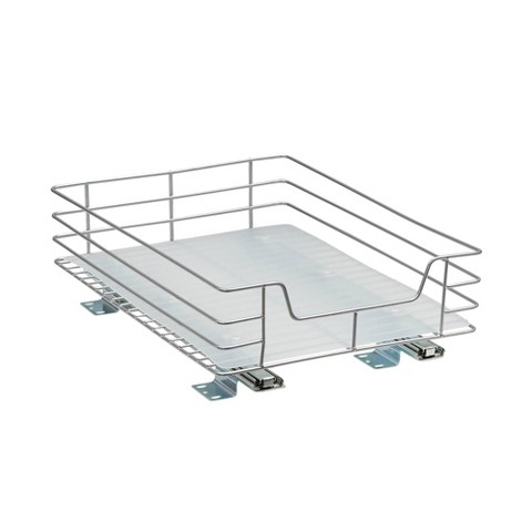 Household Essentials 12" Pantry Organizer Nickel: Steel Kitchen Cabinet Storage, 12"x15.94"x4.92", Spot Clean, Gray