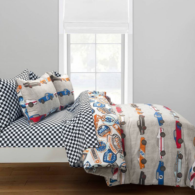 Kids' Race Cars Reversible Oversized with Printed Sheet Set Comforter - Lush Décor, 3 of 10