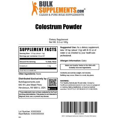 BulkSupplements Colostrum Powder