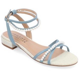 Journee Collection Womens Tulsi Faux Pearl Ankle Strap Covered Block Heel Sandals - 1 of 4