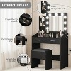 Acekool Vanity Desk with Mirror & Lights, Power Outlet, 3 Lighting Modes, 2 Drawers, Makeup Table for Bedroom - 4 of 4