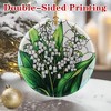 Lily of Valley Flower Ornament – Christmas Decoration & Christmas Ornament; Round Ceramic - 4 of 4