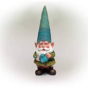 15" Outdoor Polyresin Garden Gnome with Watering Can - Alpine Corporation