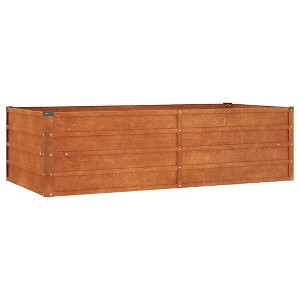 vidaXL Garden Raised Bed - Rusty Brown Corten Steel Planter 63x31.5x17.7 inches for Outdoor/Balcony - 1 of 4