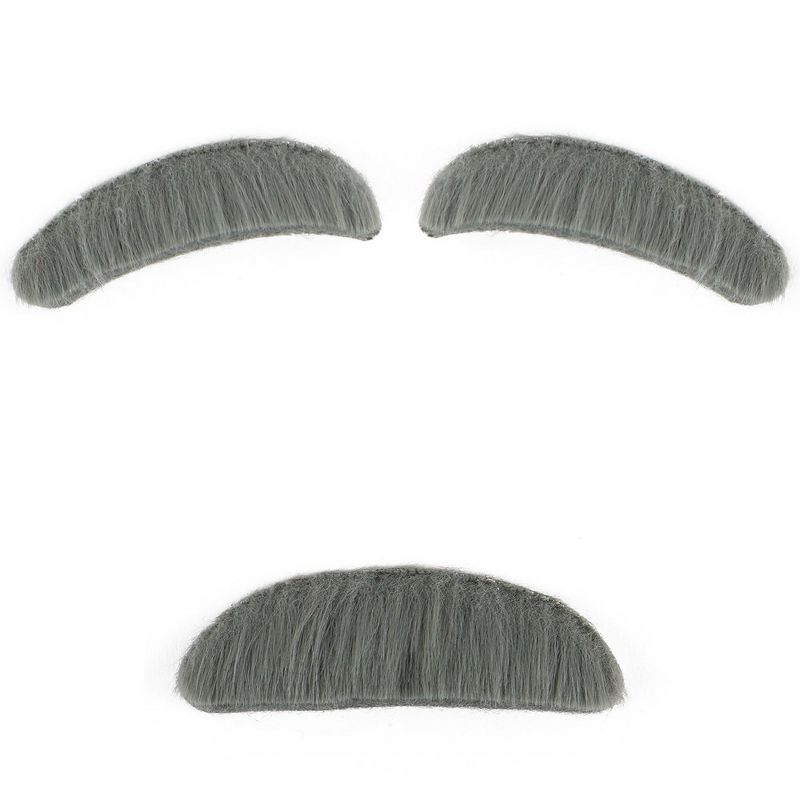 Skeleteen Eyebrow and Mustache Costume Accessory Set - Grey, 4 of 6