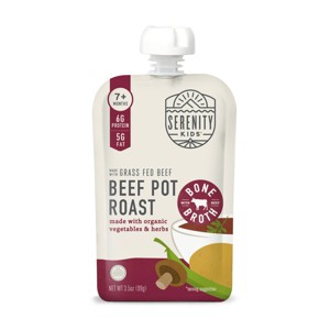 Serenity Kids Grass Fed Beef Pot Roast with Organic Vegetables, Herbs & Bone Broth Baby Food Pouch - 3.5oz - 1 of 4