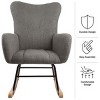 Rocking Chair Teddy Fabric Upholstered Chair Ergonomic Modern Rocker - 4 of 4