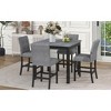 NicBex Dining Table Set for 4 Square Kitchen Table and Chairs with Upholstered Hight Stools with Backrest for Kitchen, Dining Room Restaurant, Black - 2 of 4