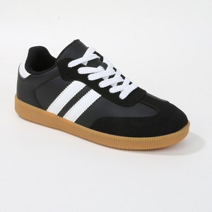 Berness Women's Lisa Retro Stripe Gum Sole Sneakers with Suede Accent - 1 of 4