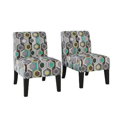 Set of 2 Rousse Upholstered Armless Chairs - Handy Living