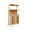 KTMBDW Bathroom Cabinet Freestanding, Bamboo Storage Cabinet Floor Cupboard with Door and 2 Open Shelf for Small Spaces, Bathroom, Hallway, Natural - 4 of 4