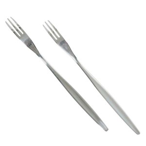 Norpro 8" Long Stainless Steel Pickle Forks Set - Olive Onion Cherry Server Fork - 1 of 4