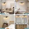 POWLIG 21.65-in 3-Light Black and Gold Bathroom Vanity Light with Clear Glass Shades, Bulbs not Included - 2 of 4