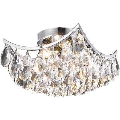 Elegant Lighting Clara Collection Flush Mount D12in H7in Lt:4 Chrome Finish