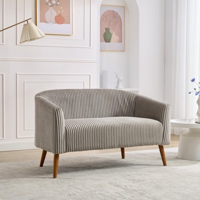 Hrinhom 50.8"W Modern Loveseat,Upholstered Corduroy 2-Seater Sofa With Wood Legs