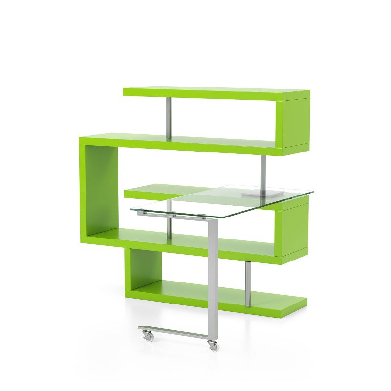54.5&#34; Rycel Modular L-Shape Bookshelf Desk Green - miBasics, 4 of 7