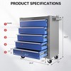 Tool Cart With 7 Organizer Tray Divider Set & Wheels, Large Rolling Tool Box Organizer For Garage, Workshop, Home Crafts - 2 of 4