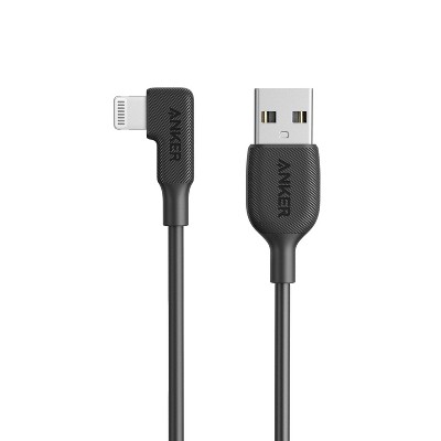 Anker Powerline 6' 90 Degree Lightning to USB-A Cable - Black