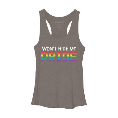 Adult Design By Humans Won't Hide My Pride Rainbow By machmigo Racerback Tank Top