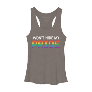Adult Design By Humans Won't Hide My Pride Rainbow By machmigo Racerback Tank Top - 1 of 2