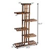 Costway 6 Tier 11 Pots Wooden Plant Flower Display Stand Wood Shelf Storage Rack Garden - 2 of 4