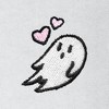 Dalix Heartly Ghost Embroidery Relaxed Crewneck Sweatshirt Soft Fleece Fit Lounge Womens - 2 of 4
