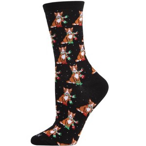 Memoi Women's Cozy Cat Holiday Crew Socks - 1 of 4
