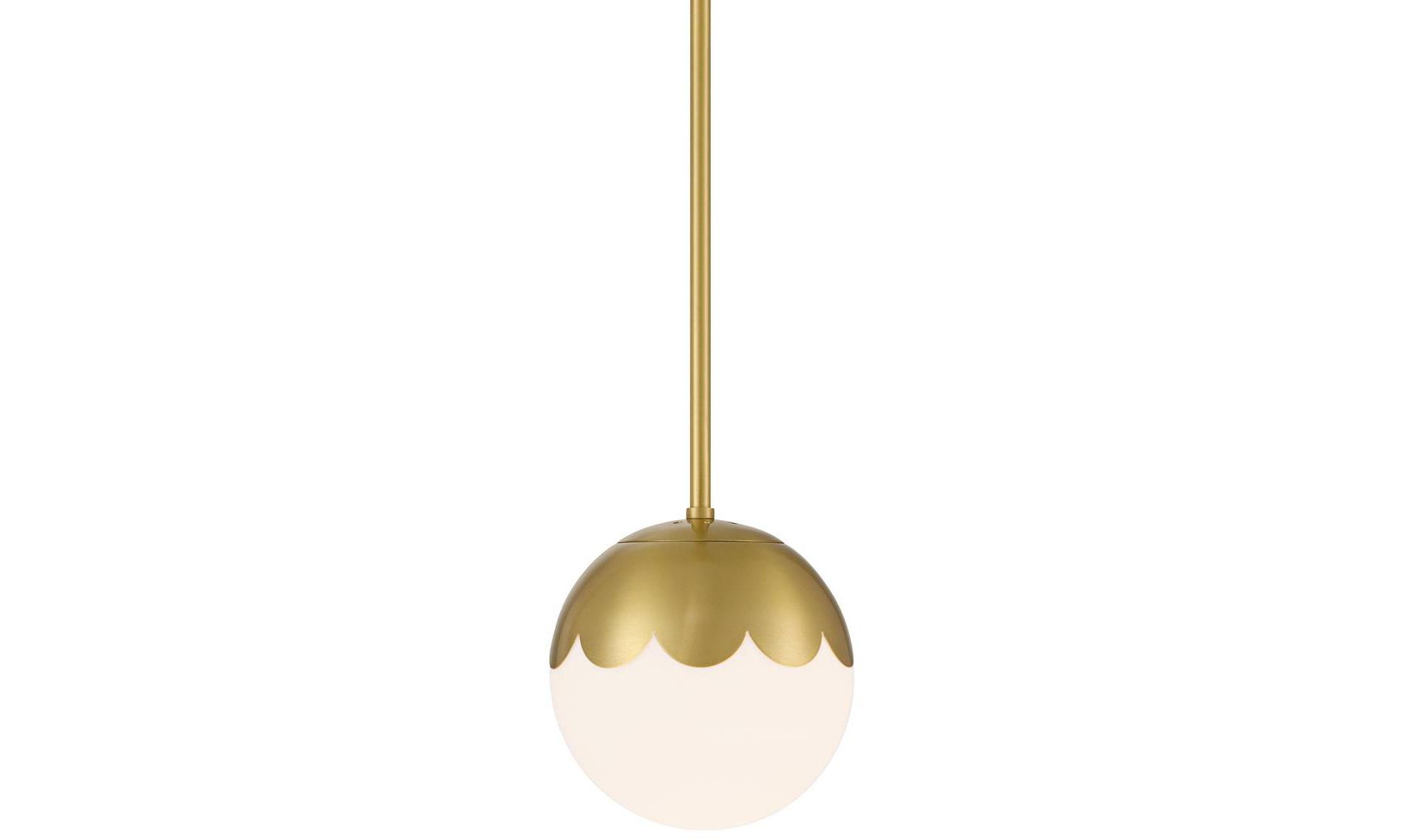 360 Lighting Camila 7" Mid Century Modern Pendant Ceiling Light Fixture Dining Room Over Table Kitchen Island Globe Antique Brass Finish Glass Mini