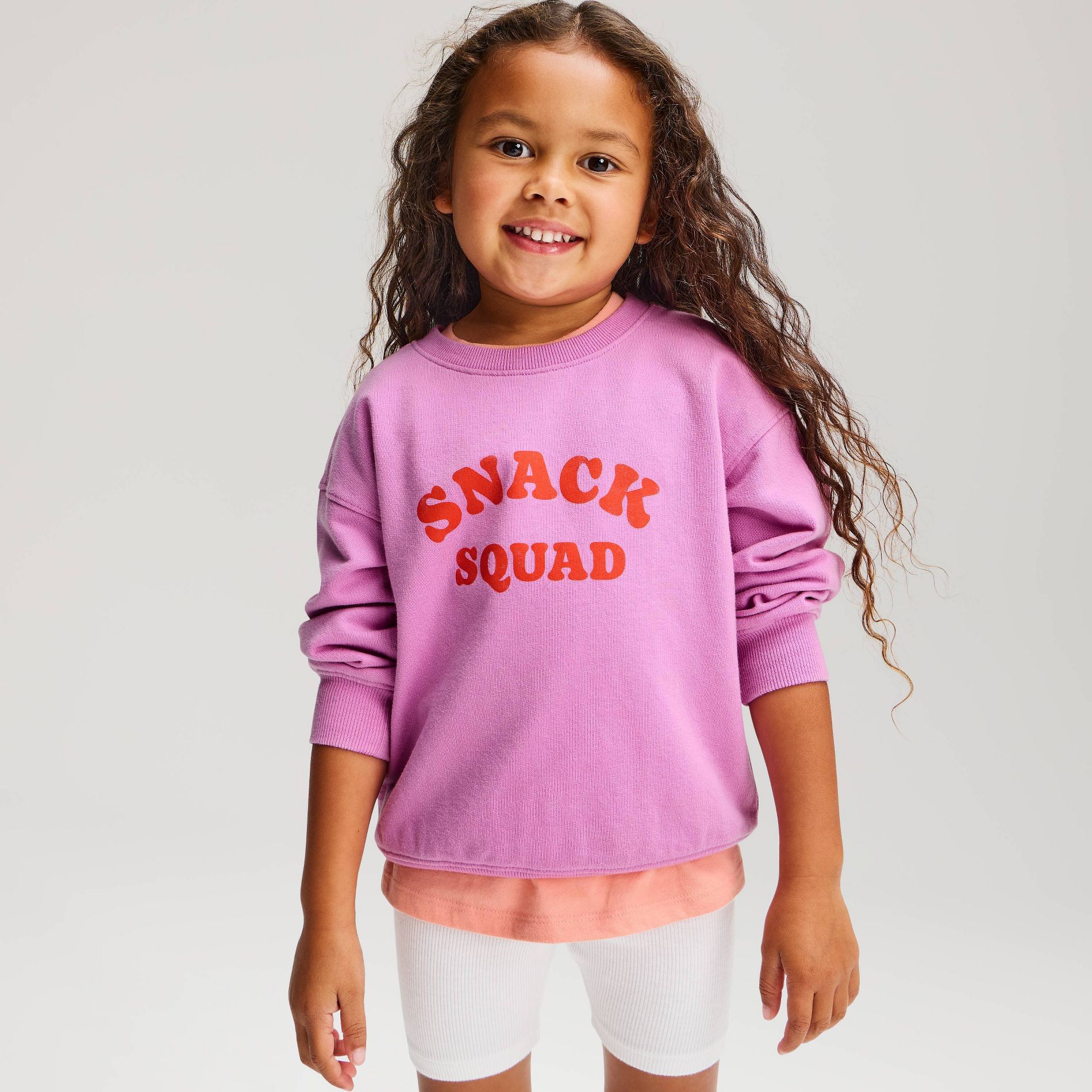 Toddler Girls' Snack Squad French Terry Crewneck - Cat & Jack™ Purple