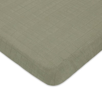 Babyletto Matcha Muslin Mini Crib Sheet, GOTS Certified Organic Cotton