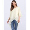 INSPIRE CHIC Women's High Low Hem Scoop Neck Asymmetrical 3/4 Sleeve Summer Top - 4 of 4