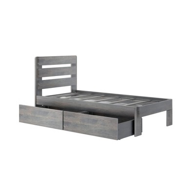 Max & Lily Farmhouse Twin Bed With Plank Headboard And Storage Drawers ...