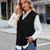 Clearlove Women's Everyday V Neck Sleeveless Knit Vest Lightweight Layering Essential - 4 of 4