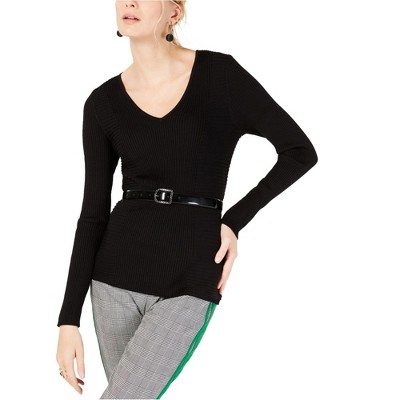 I.N.C International Concepts Womens Textured Knit Sweater, Black, XX-Large