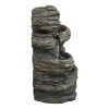 13.25" Natural Water Rock Fountain with 4 Levels Stone Gray - Hi-Line Gift - image 4 of 4