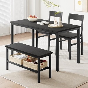 Whizmax Table Set for 4, Kitchen Table with 2 Chairs and a Bench, 4-Person Dining Room Table Set for Apartment, Kitchen, Small Space - 1 of 4