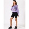 INSPIRE CHIC Women's Zip Up Long Sleeve Mesh Sheer Hoodie Bomber Jackets - 4 of 4