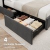 Garvee King Size Bed Frame with 4 Storage Drawers and Headboard, Upholstered Platform Bed Frame with Wooden Slats Support, No Box Spring Needed, Gray - 3 of 4
