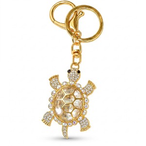 Alilang Turtle Crystal Keychain Bag Charm with Lobster Clasp and