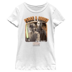 Girl's Star Wars: Tales of the Jedi Peace & Order to the Galaxy T-Shirt - 1 of 4