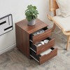 Sevobal File Cabinets Vertical Filing Cabinet with 3 Drawers and Wheels, Small File Cabinets for Under Desk Home Office, Brown, 15.75"*15.75"*22.16" - 2 of 4