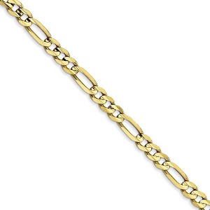 Black Bow Jewelry 4mm, 10k Yellow Gold, Concave Figaro Chain Necklace - 1 of 4