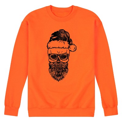 Men's - Instant Message - Christmas Santa Skull Graphic Fleece Sweatshirt